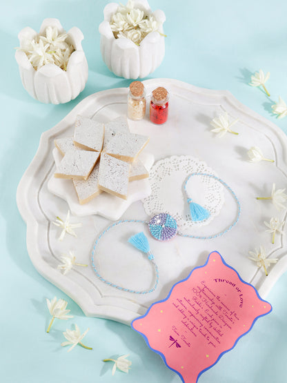 Sequins Blue Brother Rakhi
