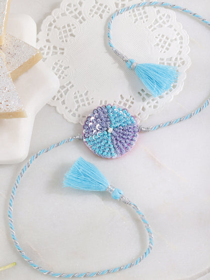 Sequins Blue Brother Rakhi