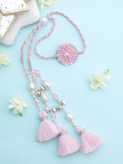 Sequins Pink Lumba Rakhi