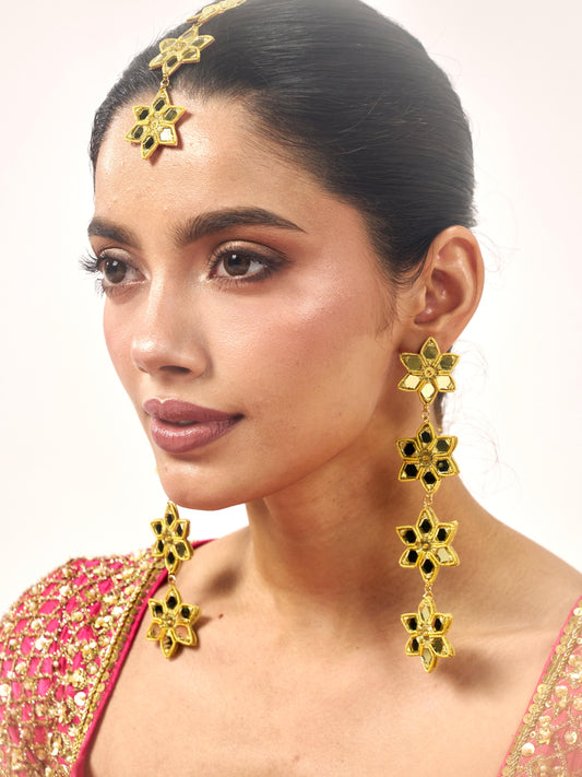 Tara Long Earrings & Mangtikka Set