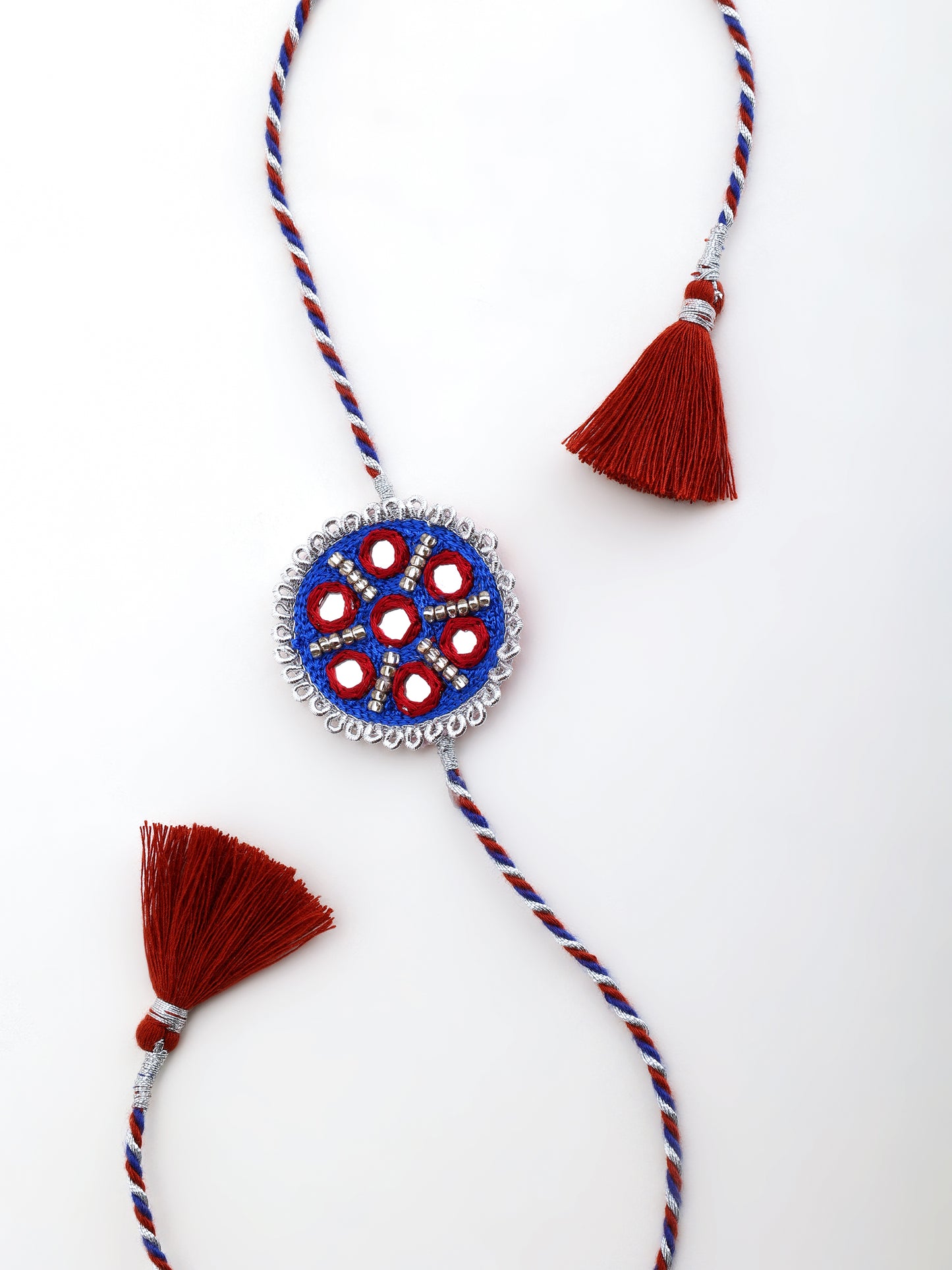 Traditional Blue Mirror Brother Rakhi