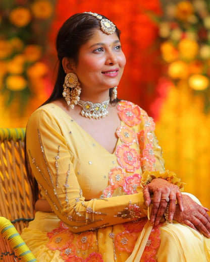 Falguni Set (Choker, Earrings & Maang Tikka) - TONOTO