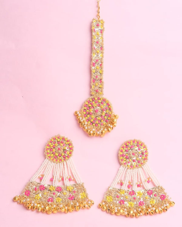 Mayra Set (Earrings & Mathapatti) - Tonoto