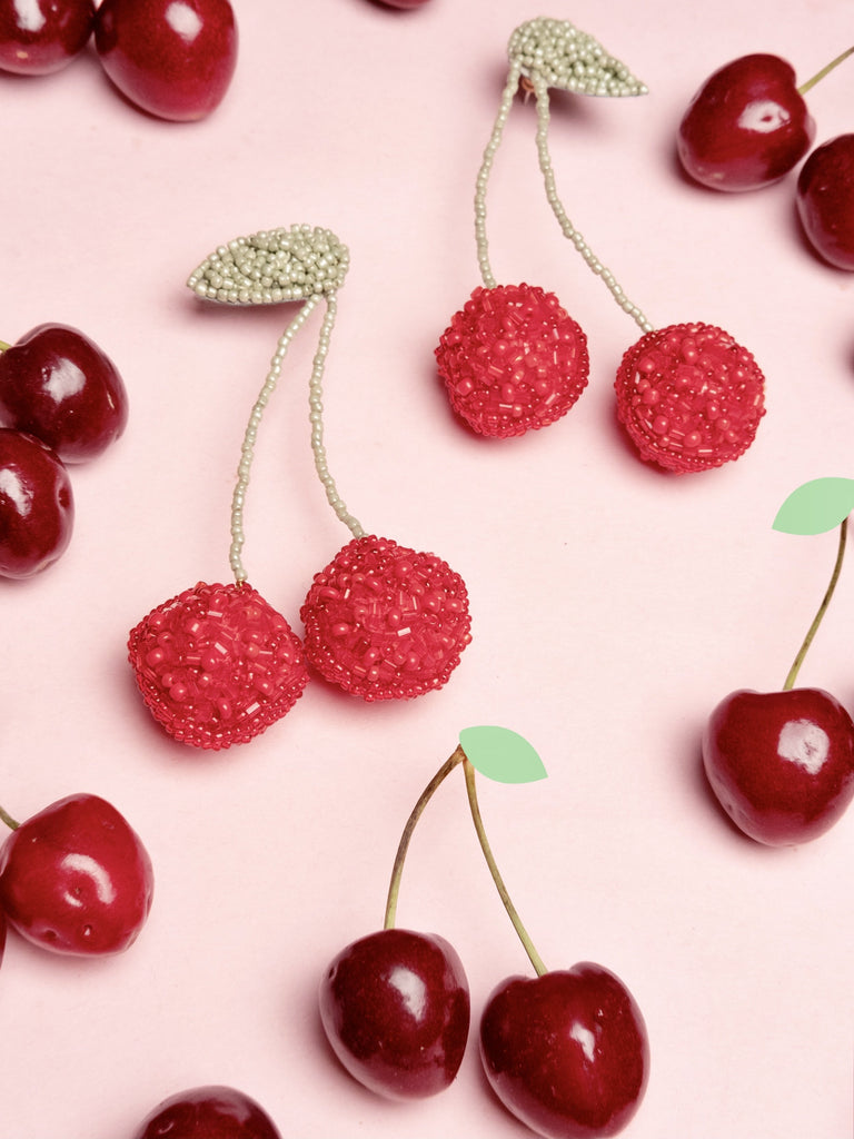 Cherry 3D Pop Earrings - Tonoto.in (6759210746027)