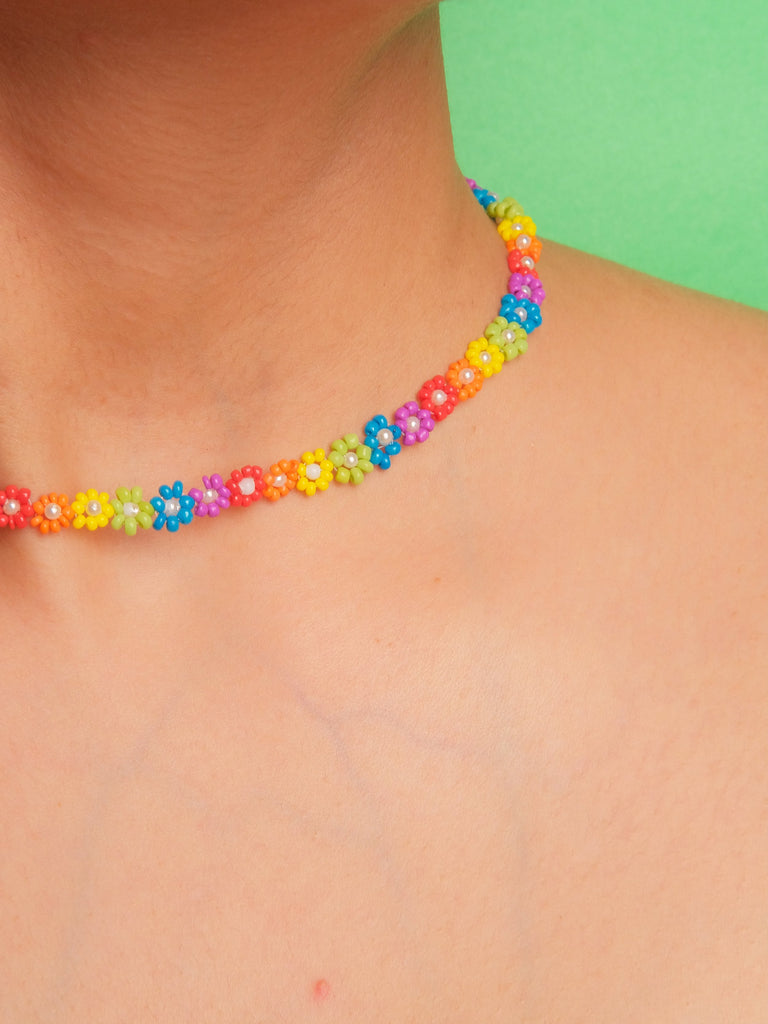 Daisy Multicolor Choker Necklace - Tonoto.in (6775491690667)