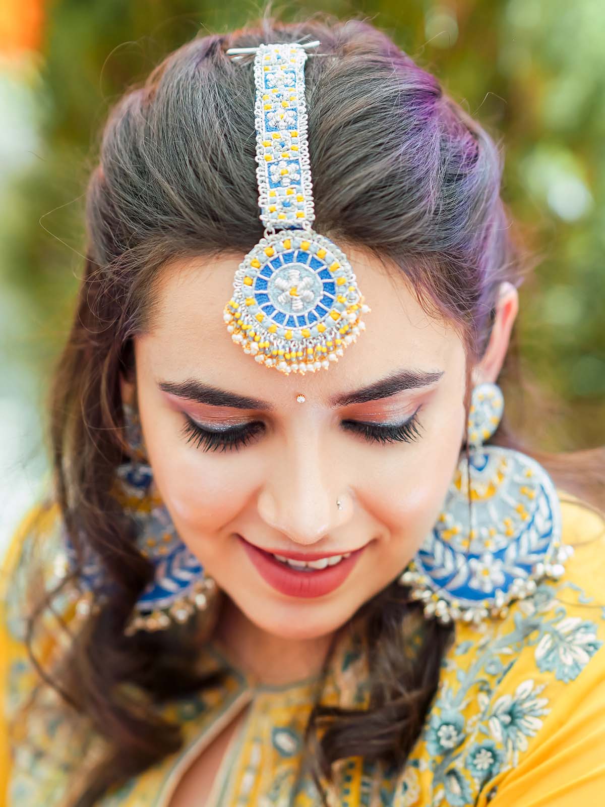 bridal hairstyle with matha patti |latest matha patti design - YouTube