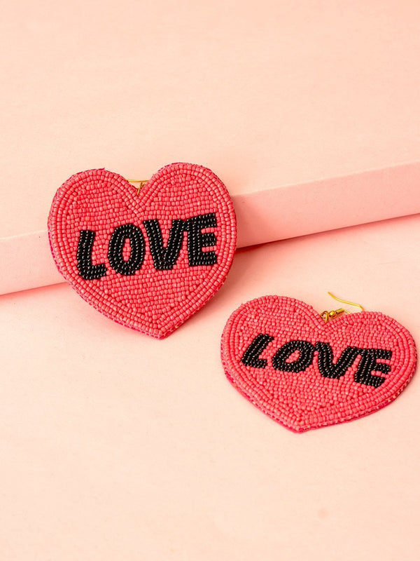 LOVE ON HEARTS BEADED EARRINGS - Tonoto.in (6047346819243)