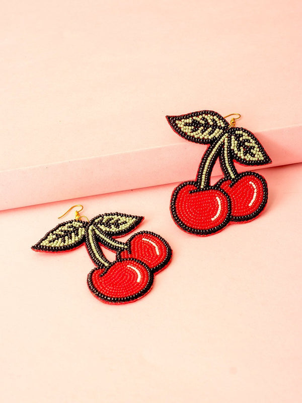 MERRY CHERRY BEADED EARRINGS - Tonoto.in (6047347048619)