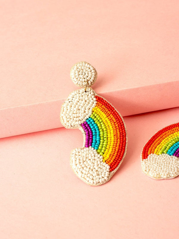 NO RAIN NO RAINBOW BEADED EARRINGS - Tonoto.in (6047347245227)