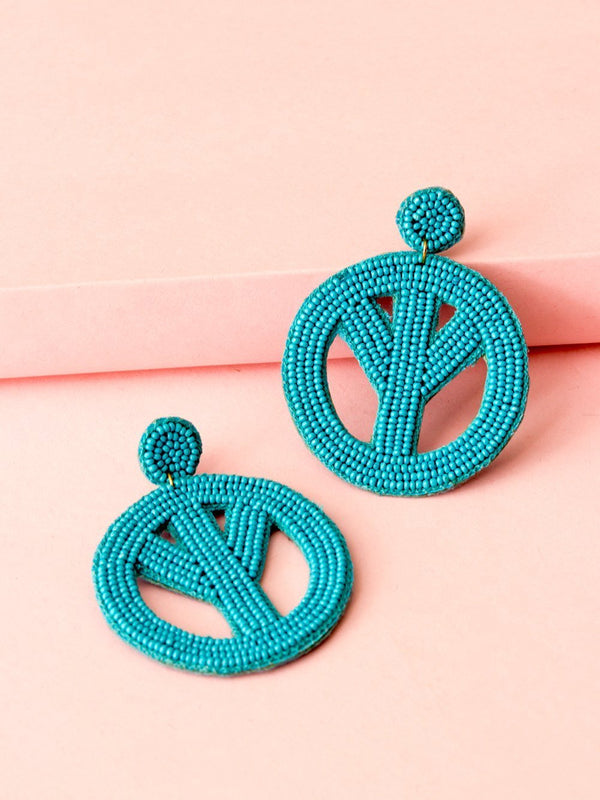 PEACE OUT BEADED EARRINGS - Tonoto.in (6047345868971)