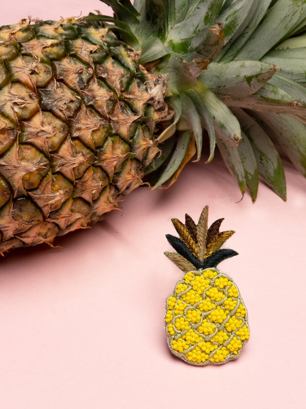 Pineapple Beaded Brooch - Tonoto.in (6778904281259)