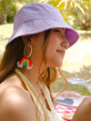 Rainbow Beaded Hoop Earrings - Tonoto (7722490331382)