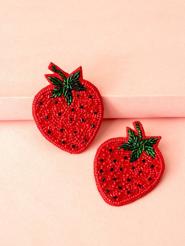 SOME STRAWBERRY PLEASE BEADED EARRINGS - Tonoto.in (6047346393259)